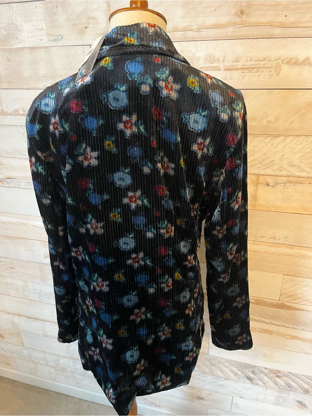 NWT Anthropologie size 12 velvet blazer in black floral pattern - Picture 7 of 12